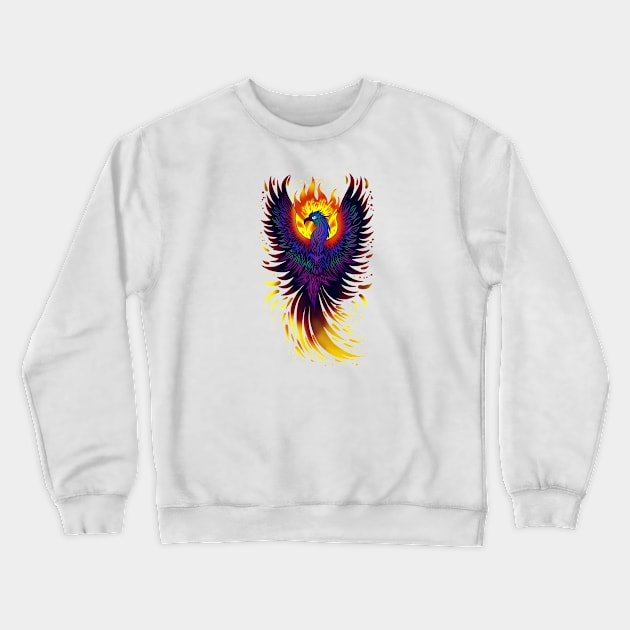Rainbow Phoenix Crewneck Sweatshirt by Velvet